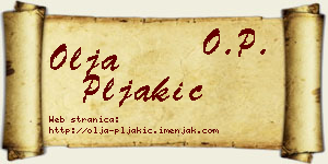 Olja Pljakić vizit kartica